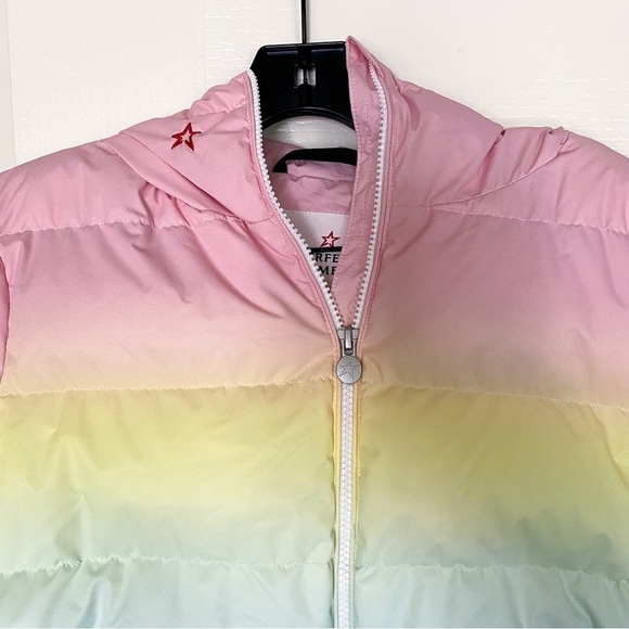 Perfect Moment Jacket Polar Flare Hooded Ombre Quilted Ski Pastel Rainbow XL GUC - Picture 7 of 15